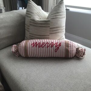 Mud Pie Christmas Bolster Pillow (NWOT)